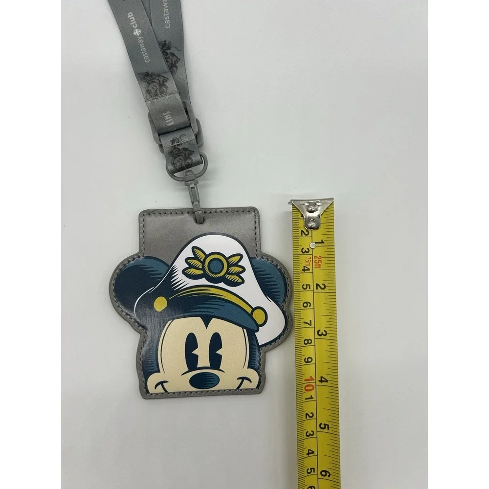 Disney Cruise Line Silver Castaway Club Captain Mickey Mouse Key Card ID Lanyard